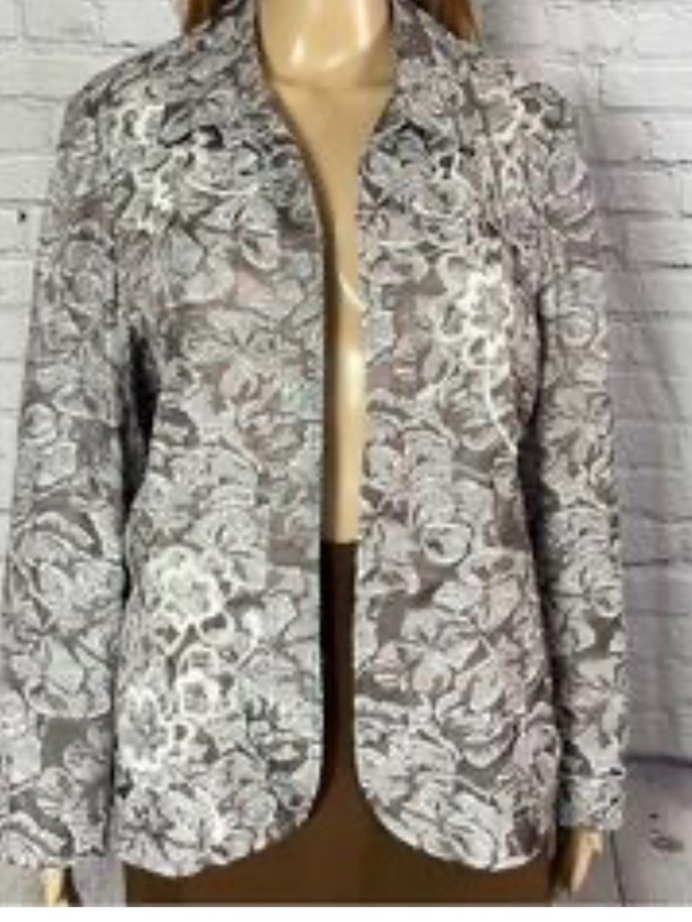 Coldwater Creek Women Open Front Floral Blazer Jacket Size Extra Large